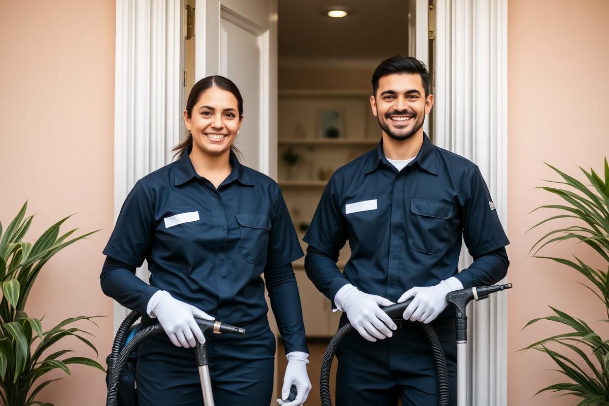 Equipe da Pratic Clean RJ em atendimento domiciliar de higienização de sofá